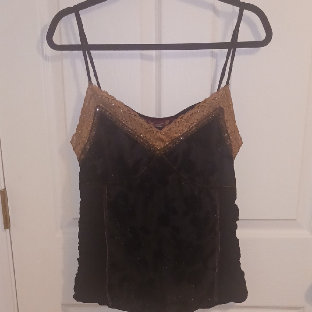 Chic Black and Gold Camisole Top